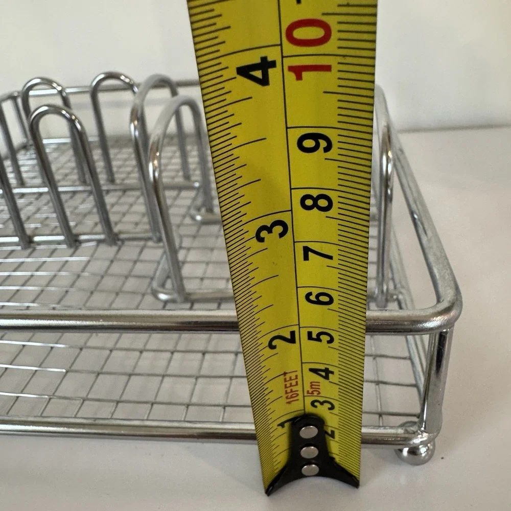 Silver Chrome Metal Silverware Condiment Tray Holder Multiple Uses